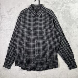 Ralph Lauren Men's Dress SHirt Black Plaid Size XL Lightweight Business Casual